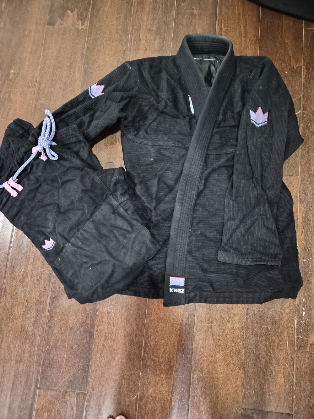 Kingz Black Brazilian Jiu-Jitsu Gi with Purple Accent Patches